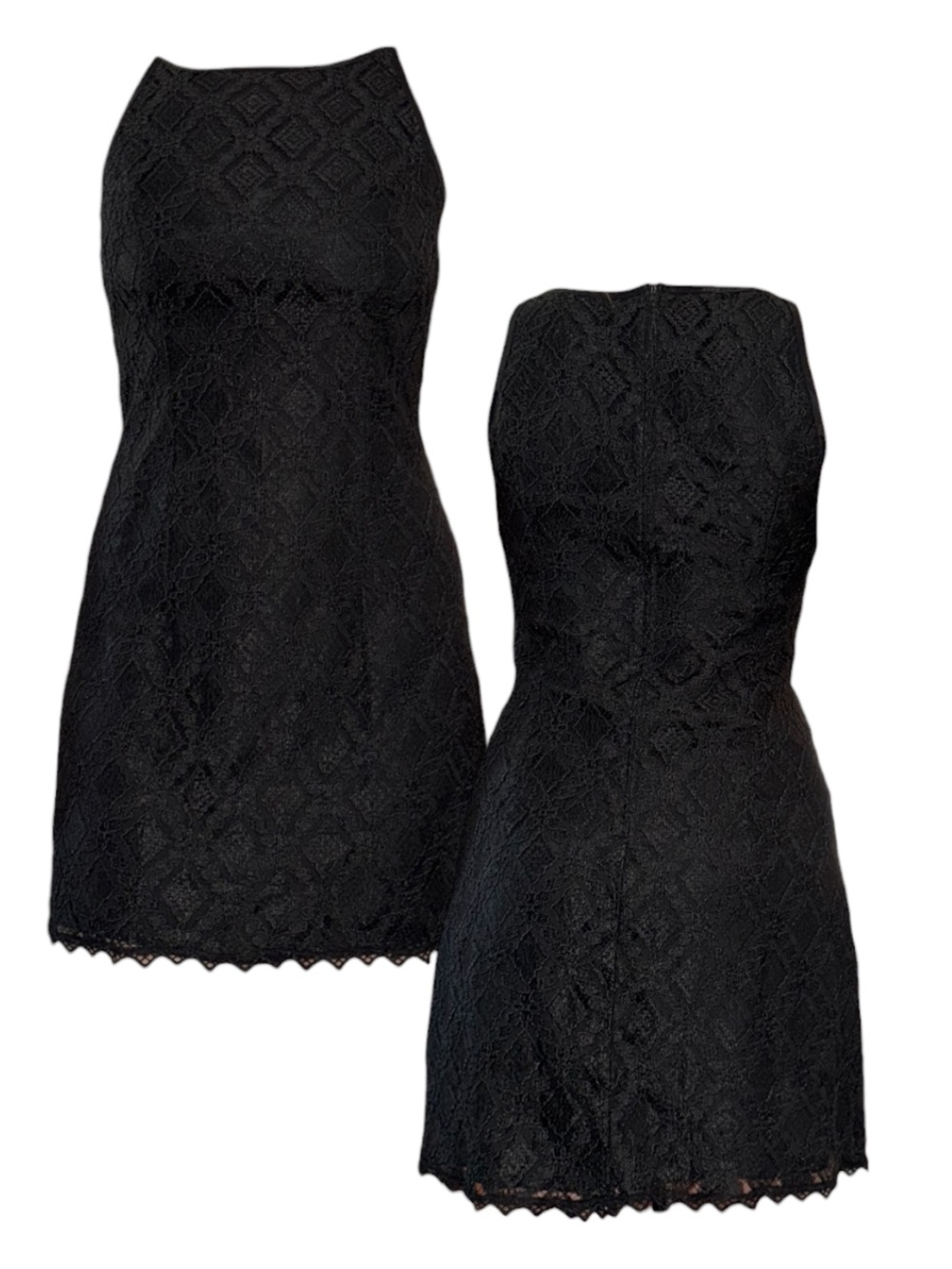 Black Lace Strapless Mini Dress